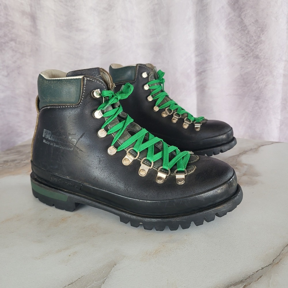 Raichle Switzerland Hiking Boots Green/Black Size 7.5 M Men's